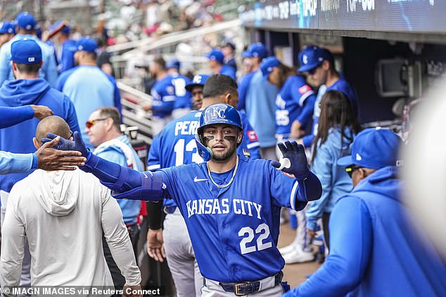 Carter Jensen (22) turned up late for the Royals game and was scratched from the lineup