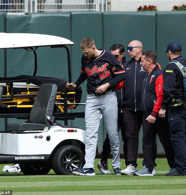 He was put on a golf cart and taken to the hospital - where he's expected to stay overnight