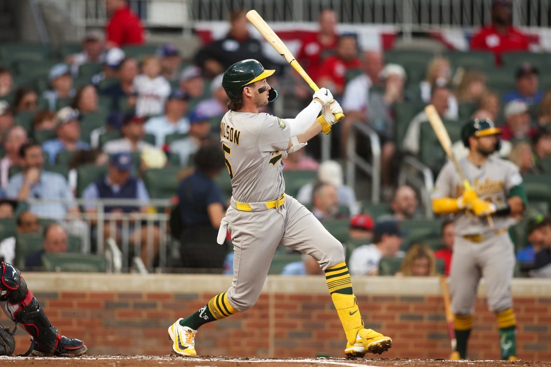 Andy Ibanez, Jacob Wilson spark offense as A's beat Braves for 1st win