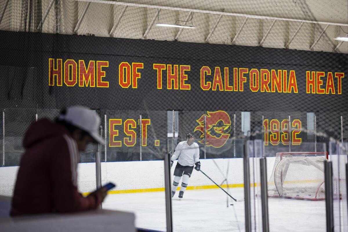 Rick Scott practices at the Valley Ice Center on Wednesday.