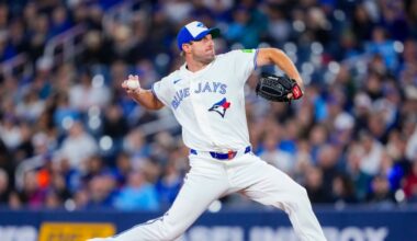 Max Scherzer exits Blue Jays' loss with forearm tendinitis