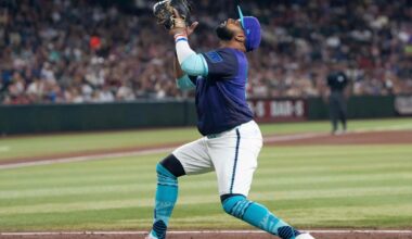 Diamondbacks put Carlos Santana on injured list with adductor strain, select Luken Baker