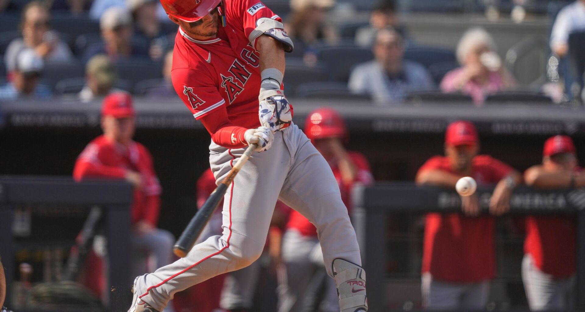 Trout homers again, helping Angels outslug Judge, Yankees to split 4-game series
