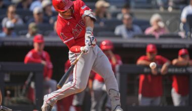 Trout homers again, helping Angels outslug Judge, Yankees to split 4-game series