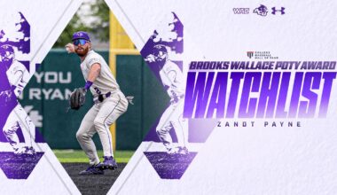 Gavin Brzozowski rounds the bases after hitting a home run in ACU's 9-8 win over CBU at Crutcher Scott Field at Bullock Brothers Ballpark on April 4, 2026.