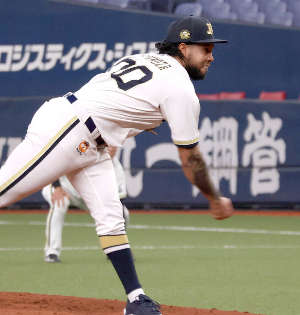 Orix Buffaloes starting pitcher Anderson Espinoza (Photo by Mei Fujita)