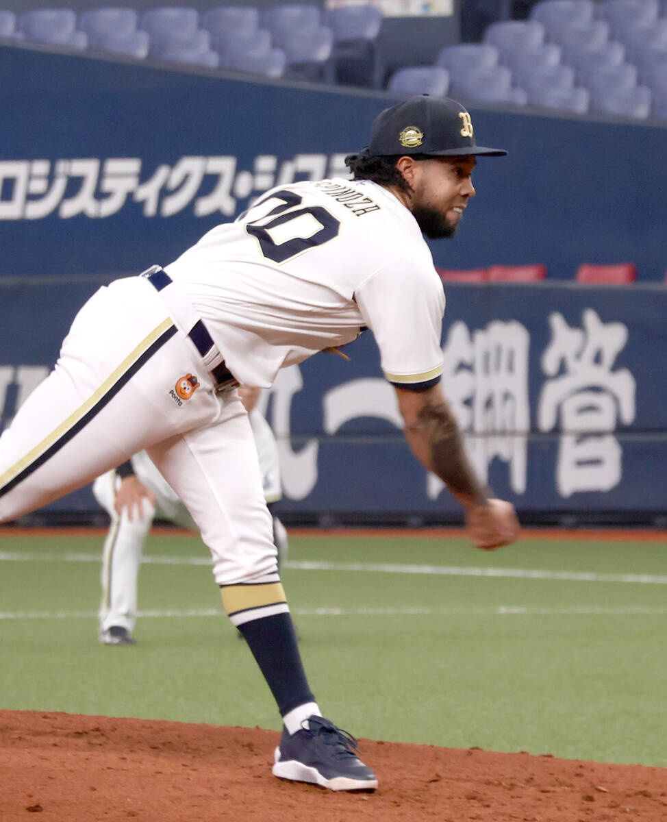 Orix Buffaloes starting pitcher Anderson Espinoza (Photo by Mei Fujita)
