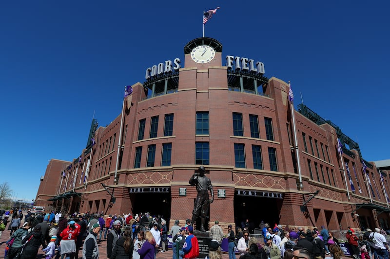 DENVER, CO - APRIL 3:  A general view outside the stadium before the Philadelphia Phillies take on the Colorado Rockies in their home opener at Coors Field on April 3, 2026 in Denver, Colorado. (Photo by Justin Edmonds/Getty Images)