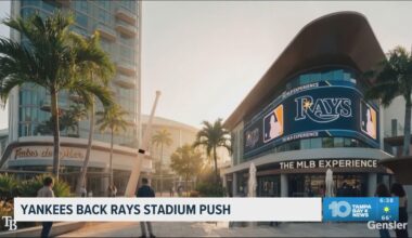 The New York Yankees give support to the new stadium for the Tampa Bay Rays