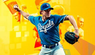 A fragmented, cubist-style painting depicting a baseball pitcher