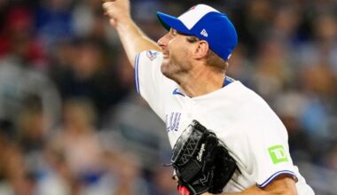 Blue Jays RHP Scherzer leaves start against Dodgers after two innings because of forearm tendinitis | Sports