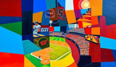 A cubist painting featuring overlapping geometric shapes and planes of the Twins