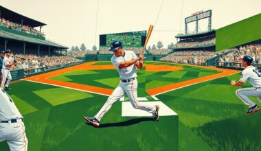 A fractured, cubist-style painting depicting the chaotic, overlapping movements and perspectives of a baseball player making a game-winning hit, conceptually representing the excitement and drama of the Mariners