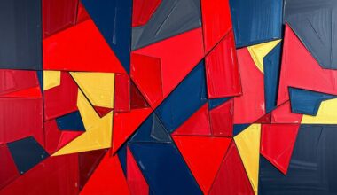 A cubist, geometric painting depicting the Nationals