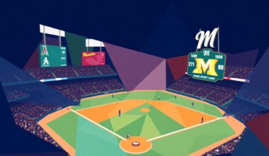 A fractured, multi-perspective painting in the style of Pablo Picasso, breaking down a baseball game between the Arizona Diamondbacks and Milwaukee Brewers into sharp, overlapping geometric planes to conceptually represent the dynamic energy and multiple angles of a live sporting event.