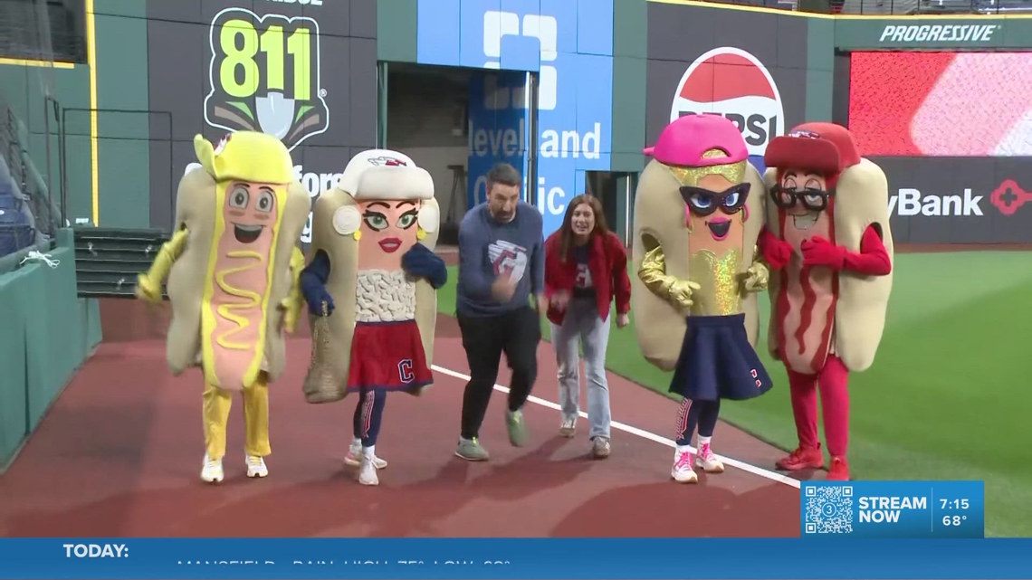 Racing the Cleveland Guardians hot dogs before the home opener at Progressive Field