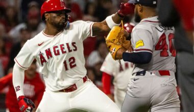 Brawl breaks out between Atlanta pitcher Lopez and Angels DH Soler :: WRAL.com