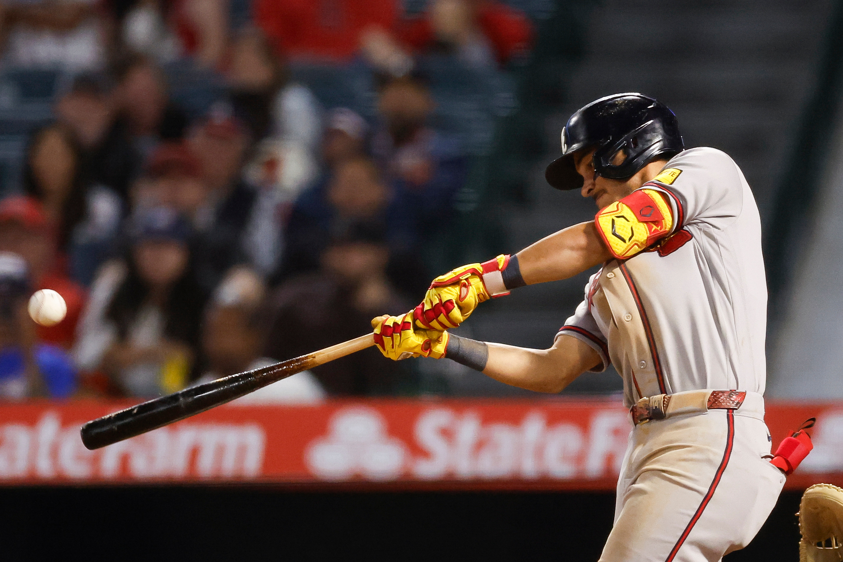 The Atlanta Braves’ Mauricio Dubon hits a solo home run...