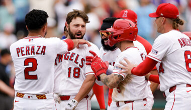 Angels Nolan Schanuel walkoff sac fly Seattle Mariners 2026...