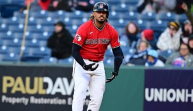 Cleveland Guardians SS Gabriel Arias exits vs. Kansas City Royals with left hamstring tightness