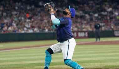 Arizona Diamondbacks first baseman Carlos Santana...