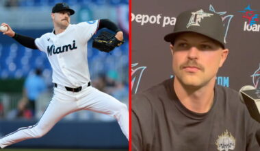 Janson Junk analyzes first start of 2026, accidental 'football play'' - Miami Marlins Videos