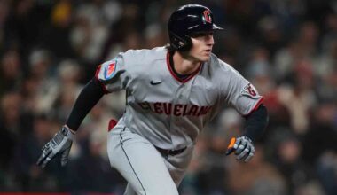 Guardians' Chase DeLauter exits vs. Dodgers after fouling ball off ankle