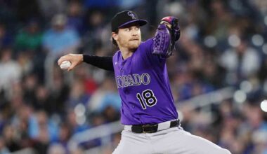 Rockies' Ryan Feltner exits vs. Blue Jays after being hit by comebacker