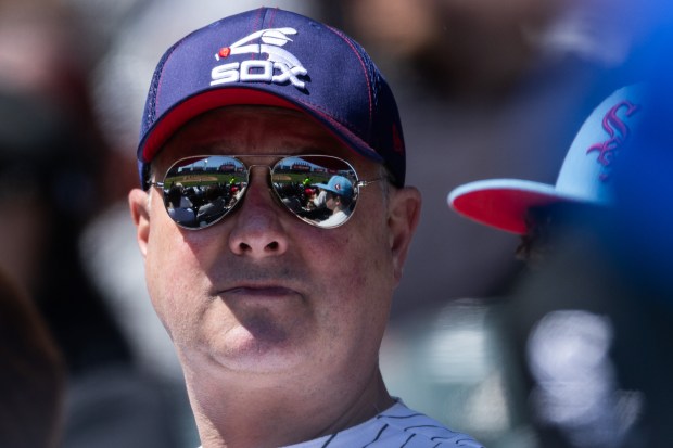 Chicago White Sox fans watch during the second inning of a game against the Toronto Blue Jays at Rate Field on Sunday, April 5, 2026. (Josh Boland/Chicago Tribune)