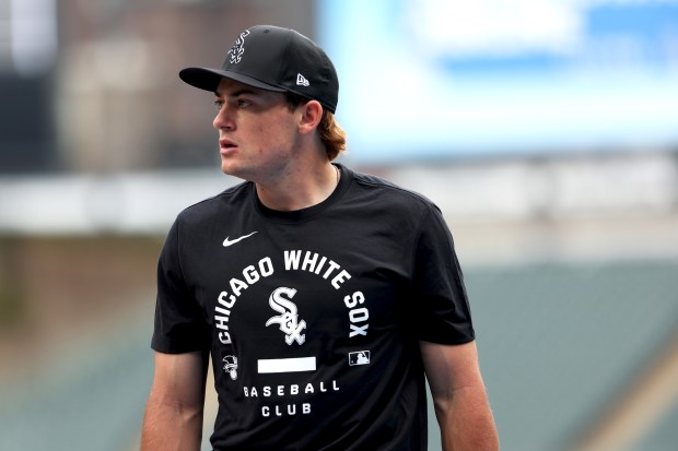 White Sox second baseman Sam Antonacci warms up during batting practice before his major-league debut against the Rays on April 15, 2026, at Rate Field. (Michael Hirschuber/Getty)