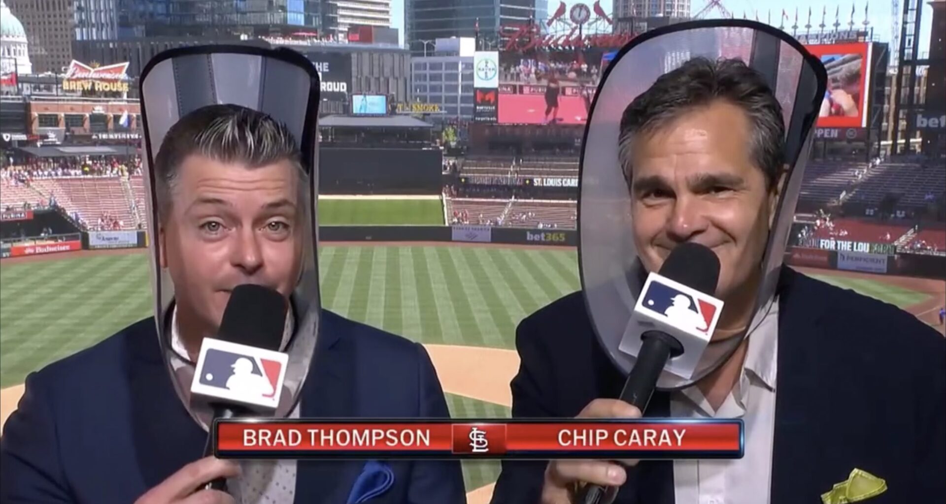 St. Louis Cardinals announcers wear cones of shame for dog day