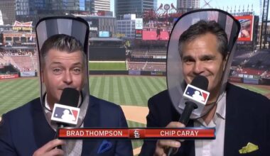 St. Louis Cardinals announcers wear cones of shame for dog day