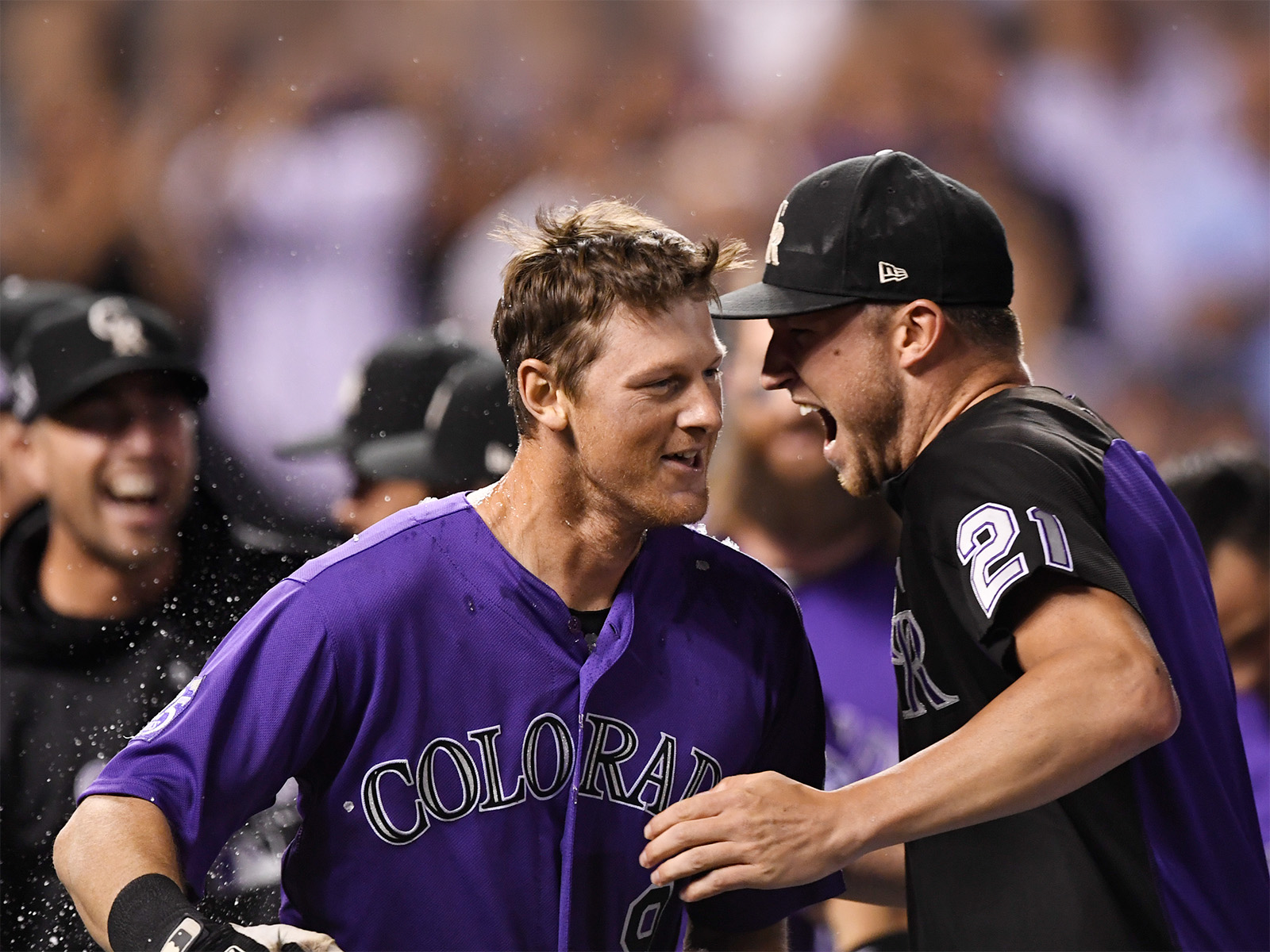 Second baseman DJ LeMahieu (left) and pitcher Kyle Freeland in 2018