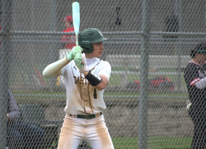 Glenbrook North shortstop Ethan Bass gets ready for his next at-bat vs. Niles West (Photo by Josh Nelson, Sox Machine)