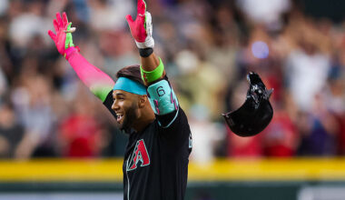 Lourdes Gurriel Jr. #12 of the Arizona Diamondbacks...