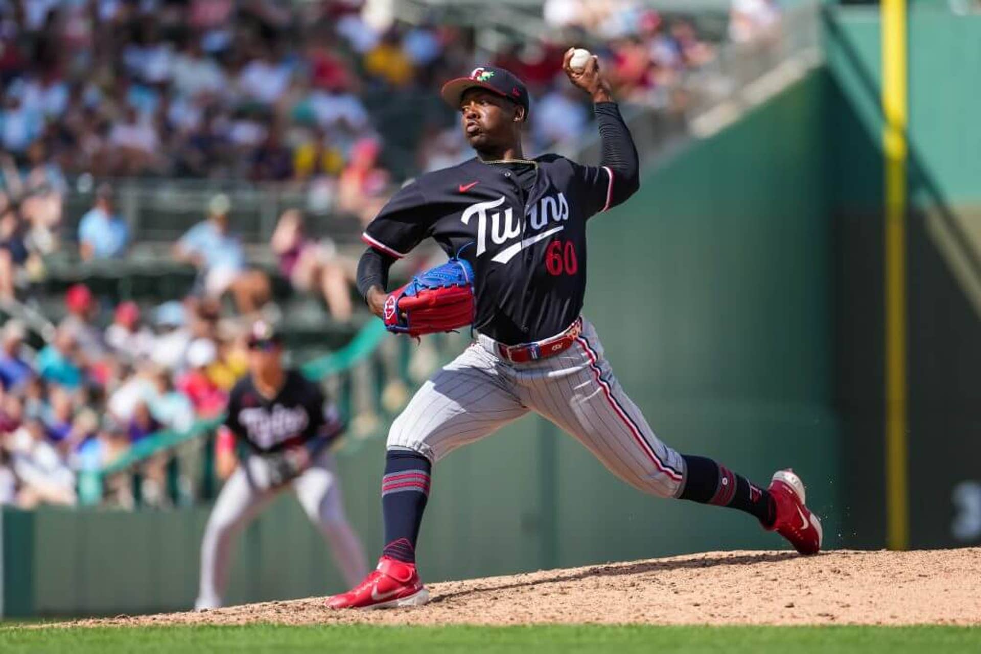 Kendry Rojas of the Minnesota Twins pitches during a spring training game.