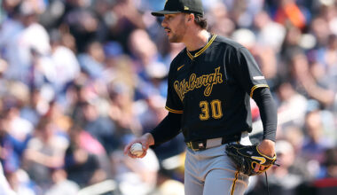 NEW YORK, NY - MARCH 26: Paul Skenes #30 of the Pittsburgh Pirates looks on during the game between the Pittsburgh Pirates and the New York Mets at Citi Field on Thursday, March 26, 2026 in New York, New York. (Photo by Dustin Satloff/MLB Photos via Getty Images)
