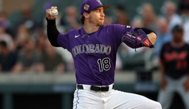 SCOTTSDALE, ARIZONA - MARCH 23: Pitcher Ryan Feltner #18 of the Colorado Rockies pitches against the Detroit Tigers during the first inning of a spring training game at Salt River Fields at Talking Stick on March 23, 2026 in Scottsdale, Arizona. (Photo by Chris Coduto/Getty Images)