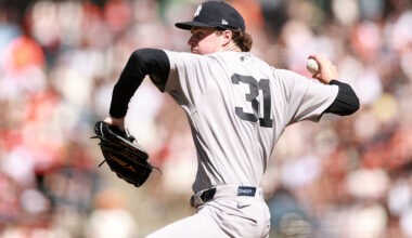 SAN FRANCISCO, CALIFORNIA - MARCH 27: Cam Schlittler #31 of the New York Yankees pitches against the San Francisco Giants at Oracle Park on March 27, 2026 in San Francisco, California.