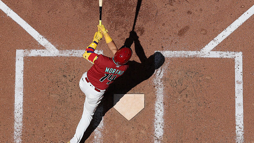 Gabriel Moreno #14 of the Arizona Diamondbacks...