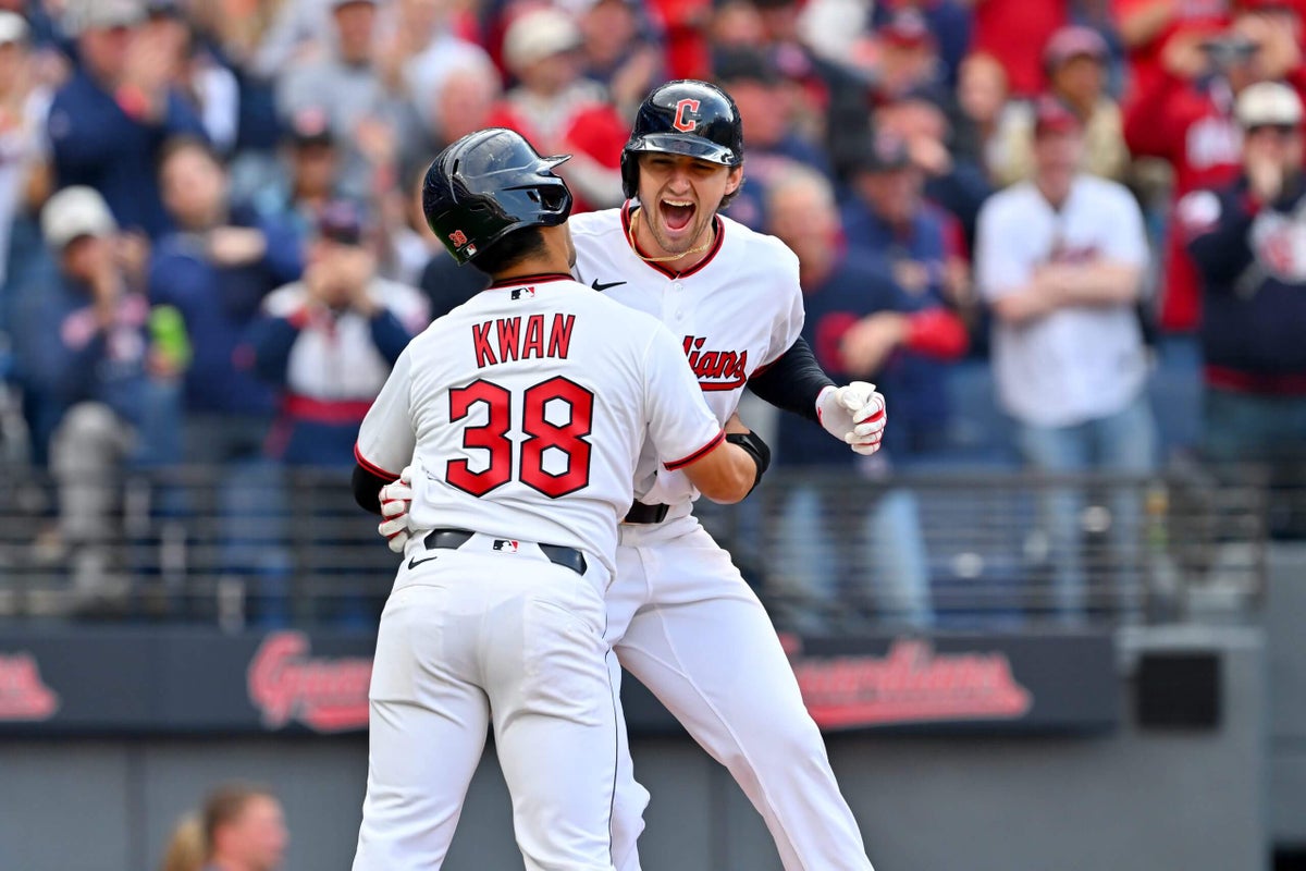 Diary of a Guardians home opener: Sing-alongs, gyrating mascots and more DeLauter homers