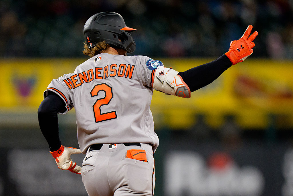 CHICAGO, ILLINOIS - APRIL 6: Gunnar Henderson #2 of the Baltimore Orioles celebrates a home run in a game against the Chicago White Sox at Rate Field on April 6, 2026 in Chicago, Illinois. (Photo by Matt Dirksen/Getty Images)