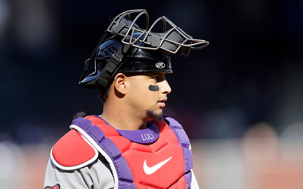 NEW YORK, NEW YORK - APRIL 07: Gabriel Moreno #14 of the Arizona Diamondbacks in action against the New York Mets at Citi Field on April 07, 2026 in New York City. The Mets defeated the Diamondbacks 4-3 in ten innings. (Photo by Jim McIsaac/Getty Images)