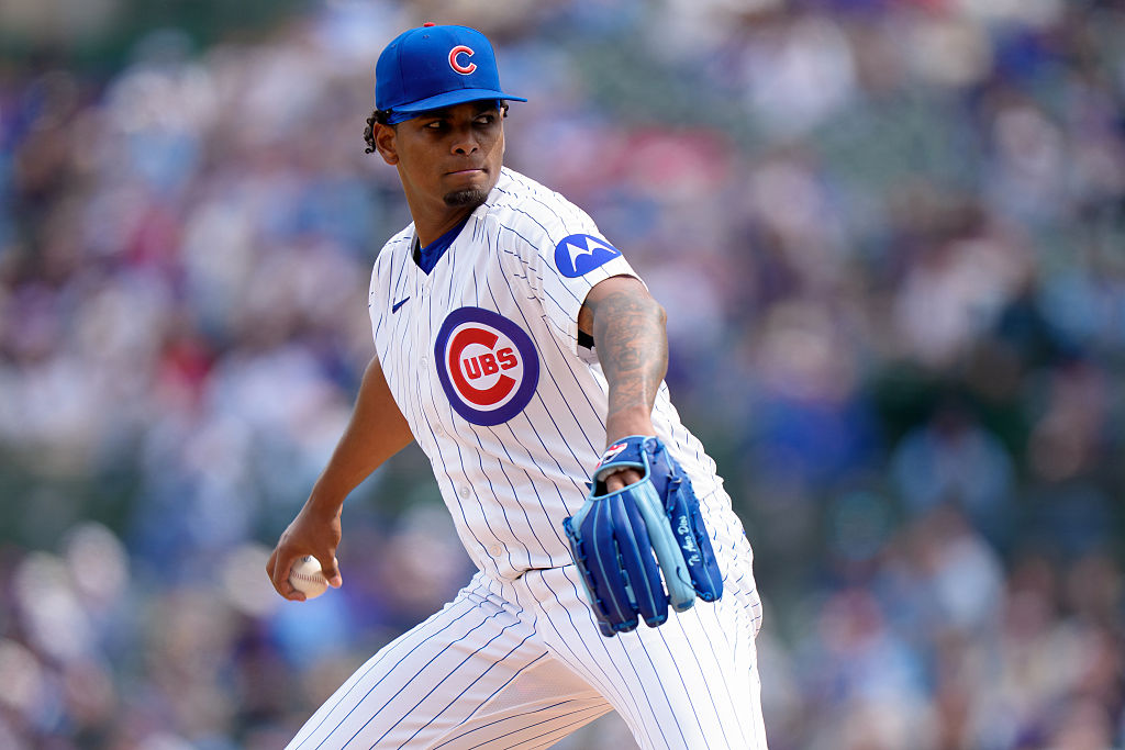 CHICAGO, ILLINOIS - APRIL 11: Edward Cabrera #30 of the Chicago Cubs pitches in a game against the Pittsburgh Pirates at Wrigley Field on April 11, 2026 in Chicago, Illinois. (Photo by Matt Dirksen/Chicago Cubs/Getty Images)
