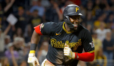 PITTSBURGH, PA - APRIL 13: Oneil Cruz #15 of the Pittsburgh Pirates in action against the Washington Nationals at PNC Park on April 13, 2026 in Pittsburgh, Pennsylvania. (Photo by Justin K. Aller/Getty Images)