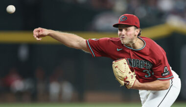 Relief pitcher Brandon Pfaadt #32 of the Arizona Diamondbacks...