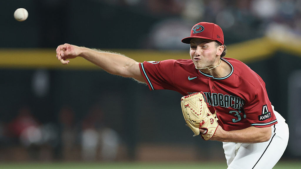 Relief pitcher Brandon Pfaadt #32 of the Arizona Diamondbacks...