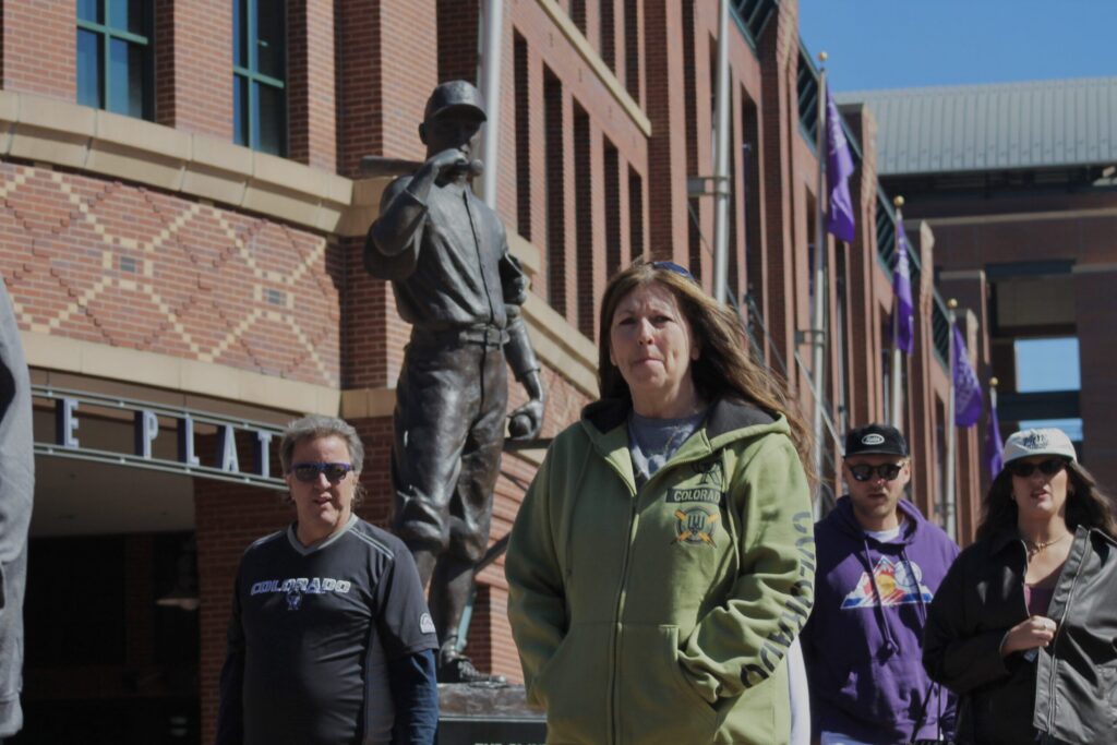 Downtown Denver awash with purple for Rockies Opening Day
