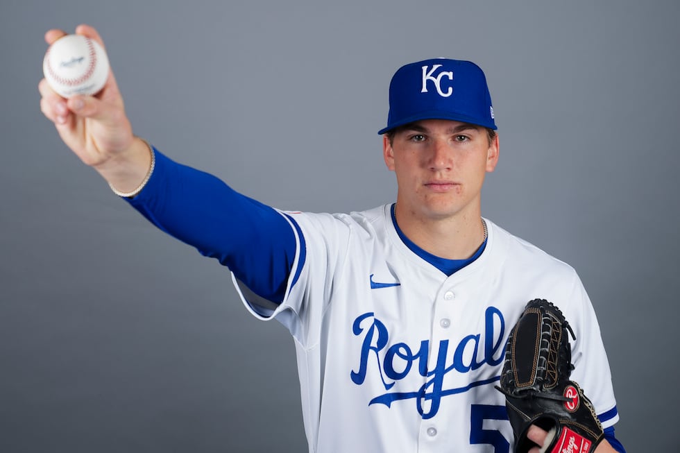 Ben Kudrna during Royals media day in February 2025. (AP Photo/Lindsey Wasson)