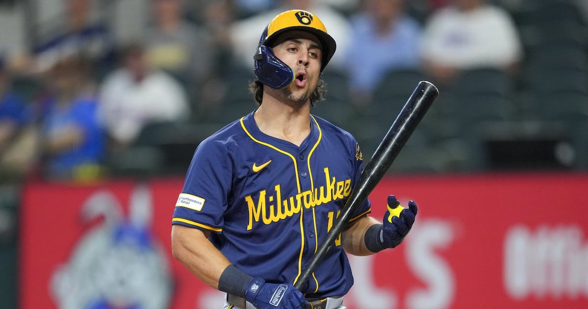 Milwaukee Brewers’ Sal Frelick exits vs. Kansas City Royals with left side tightness